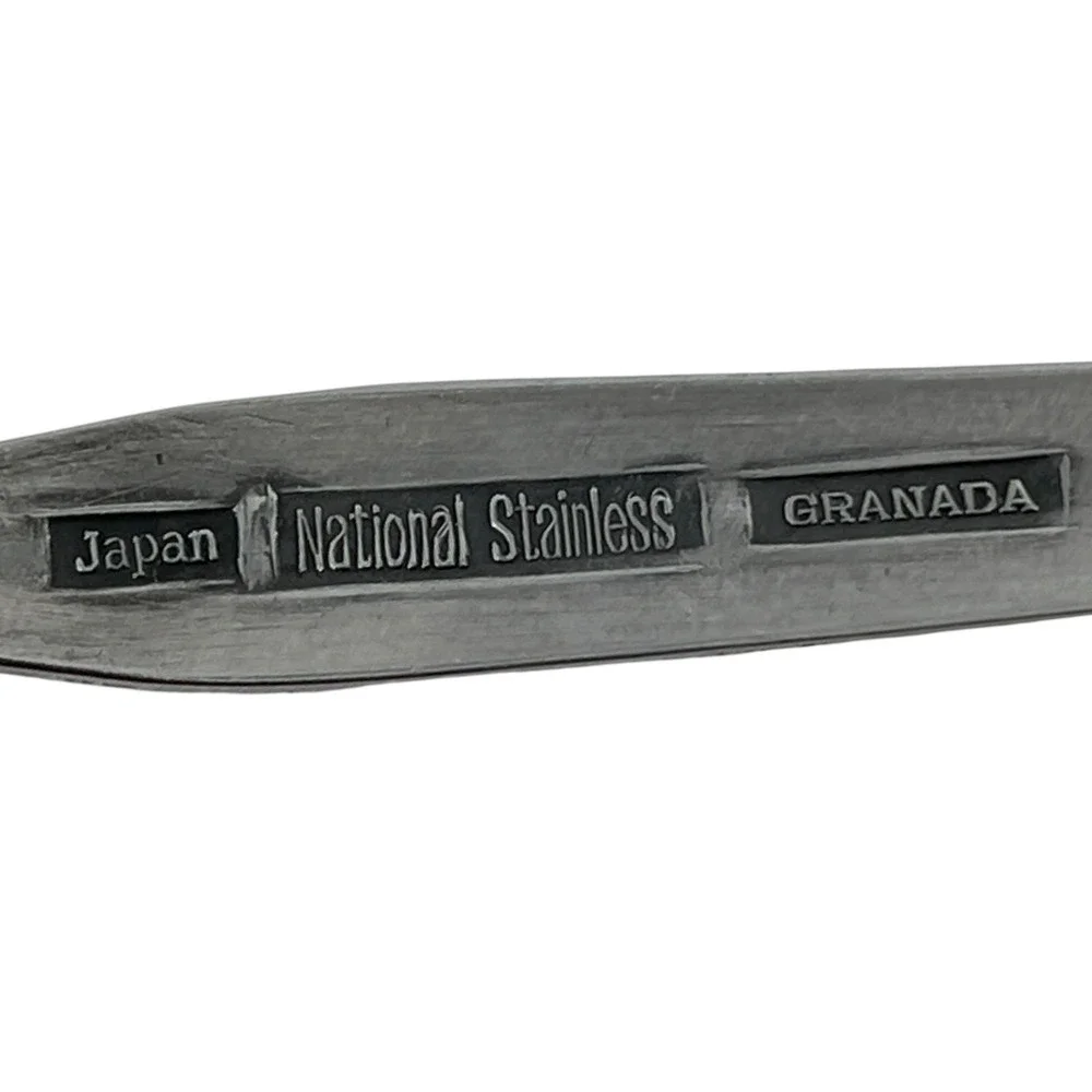 National Stainless Granada Sugar Spoon Shell Stainless Steel Japan Vintage